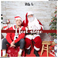 a man and a santa claus posing in front of a christmas tree